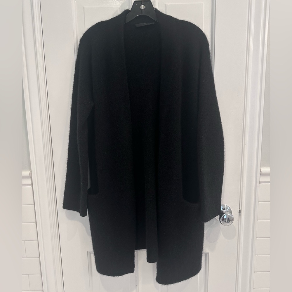 Jenni Kayne Sweater Coat Long Cardigan Black Size Medium